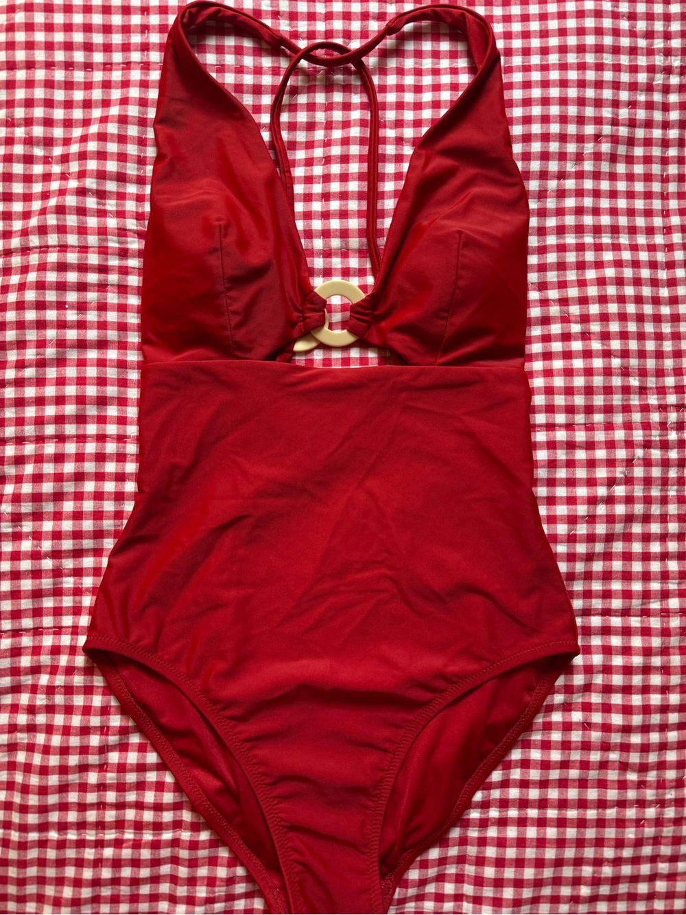 Cremesu one-Piece Swimsuit with Ring Detail Sz M